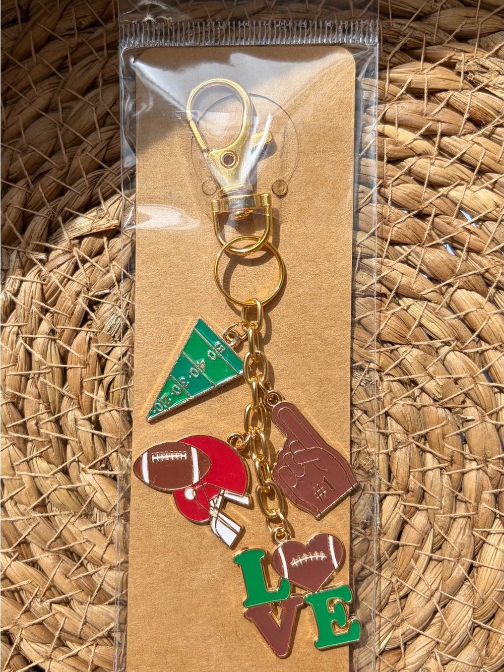 Football NFL Fan Charms Keychain